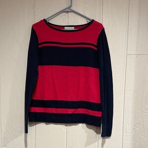 Liz Claiborne Pink and Navy Colorblock Sweater